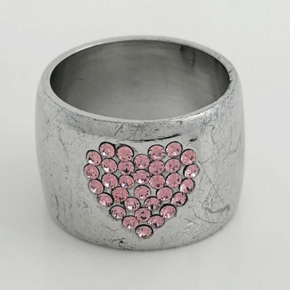 Chanel Cc Logo Heart Ring Metal #246992C55B - Picture 3 of 5